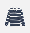 Striped Heavyweight Rugby Mens Long Sleeve Shirt Blue White