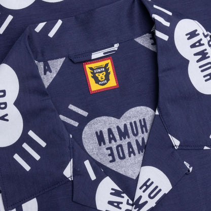 Heart Aloha Shirt Navy