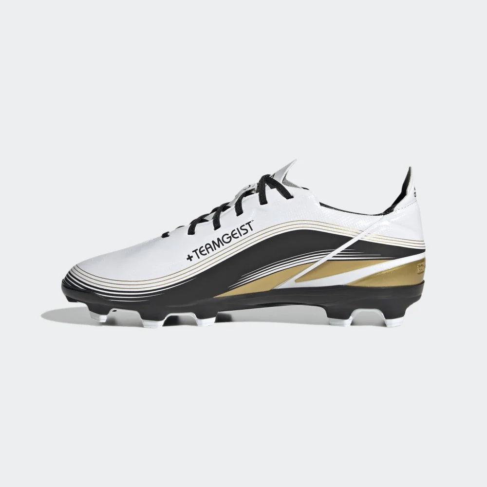 adidas Kids Game Mode FG J Firm Ground Soccer Cleats White Gold Black