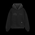 Represent Hand Drawn Thoroughbred Dogs Hoodie Aged Black