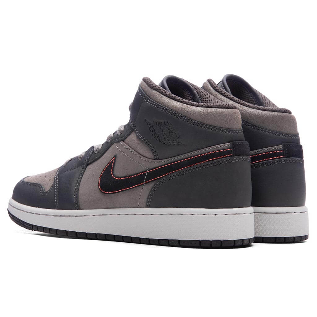 Air Jordan 1 Mid SE BG GS Night Stadium Black Flat Pewter