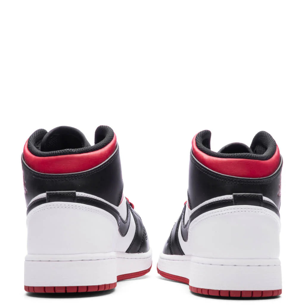Air Jordan 1 Mid GS White Gym Red Black