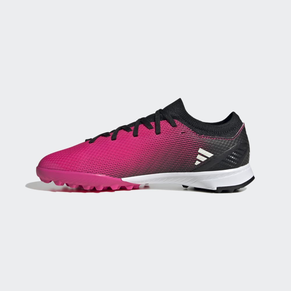 adidas Kids X Speedportal3 TF J Turf Football Boots Black Pink