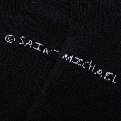 Saint Michael x Shermer Academy S Room Sock Black White