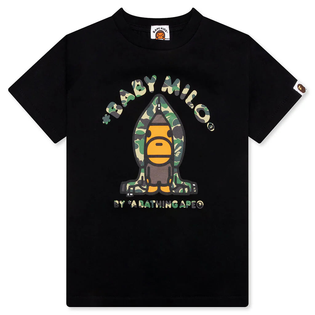 Kids ABC Camo Milo Hoodie Tee Black Green