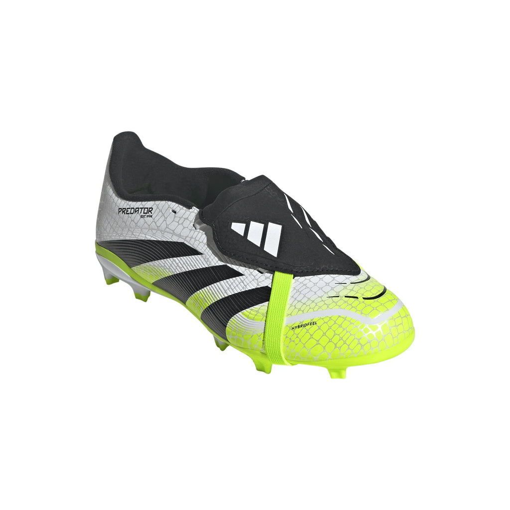 adidas Predator League Fold Over Tongue Youth Firm Multi Ground Soccer Cleats White Black