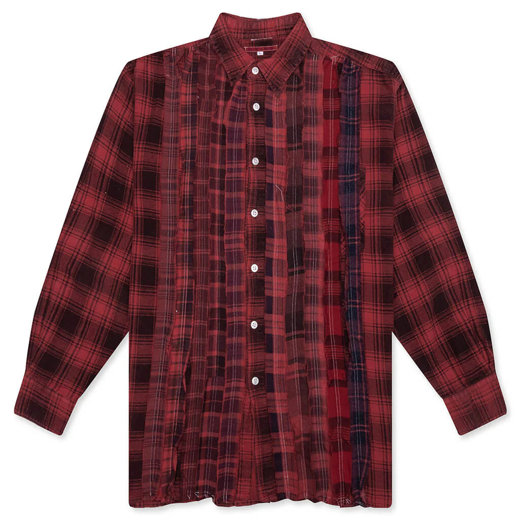Ribbon Over Dye Flannel Shirt Red
