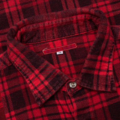 Flannel Shirt 7 Cuts Shirt Over Dye Red