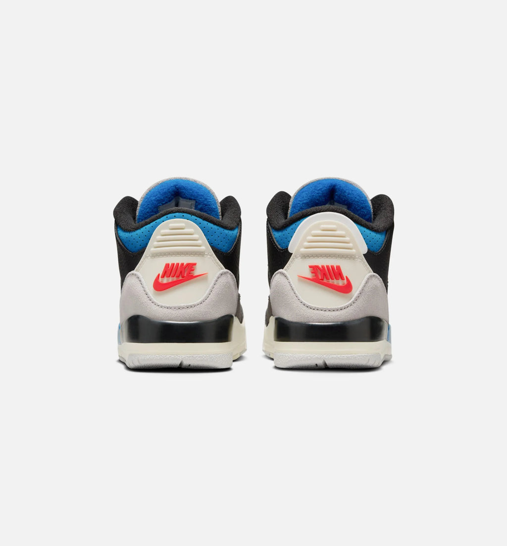 Air Jordan 3 Retro OG Rare Air Preschool Lifestyle Shoe Black Chile Red Neutral Grey