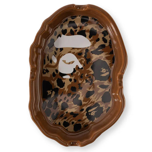 Wild Leopard Pattern Ape Head Ashtray Beige