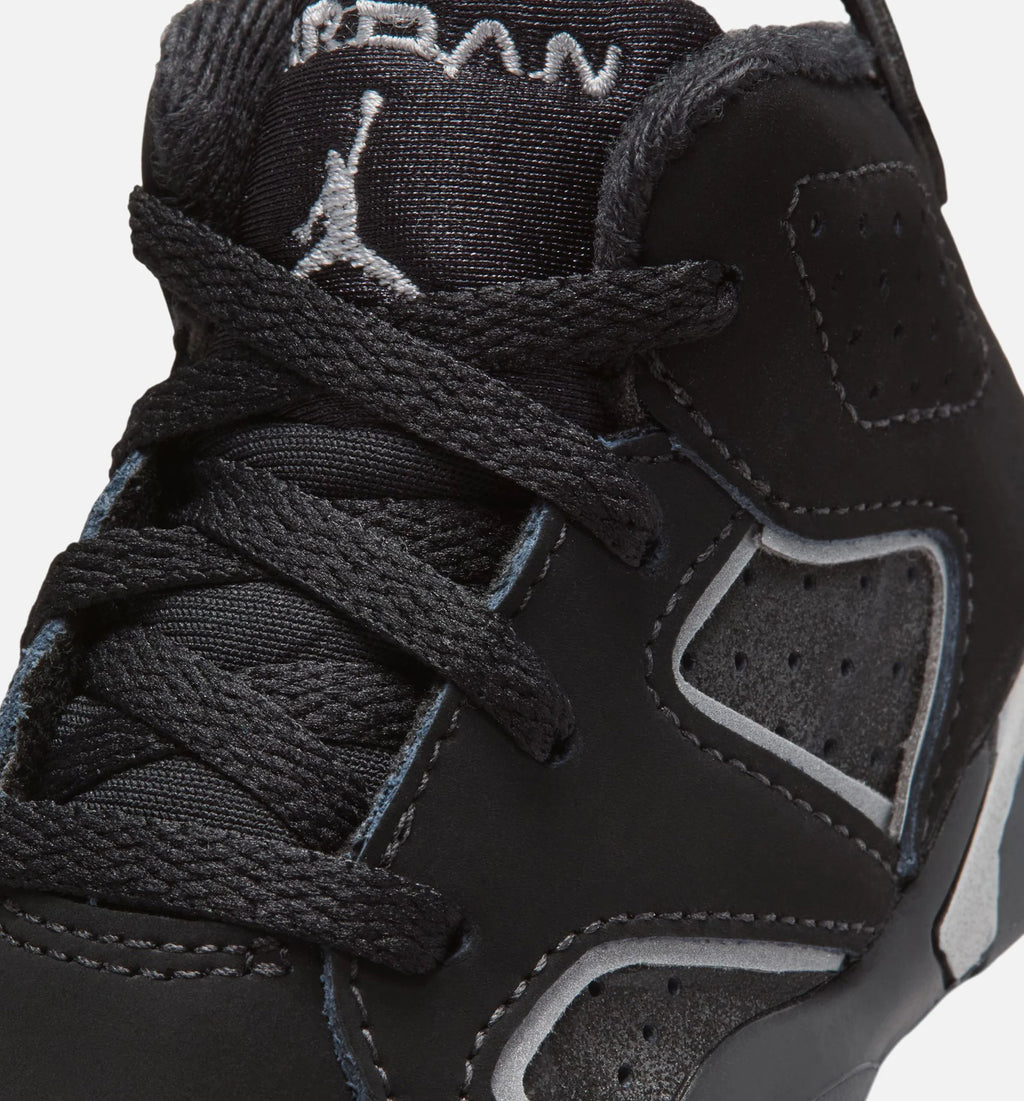Air Jordan 6 Retro Cap Gown Infant Toddler Lifestyle Shoe Black Reflective Silver Black Free Shipping