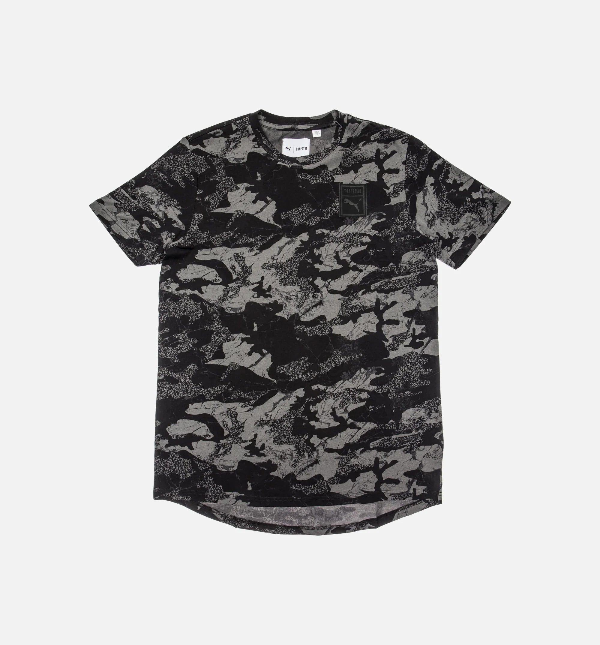 Trapstar Logo Mens Short Sleeve Tee Black Camo