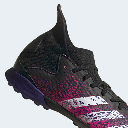 adidas Kids Predator Freak 3 TF J Turf Football Boots Core Black Cloud White Shock Pink