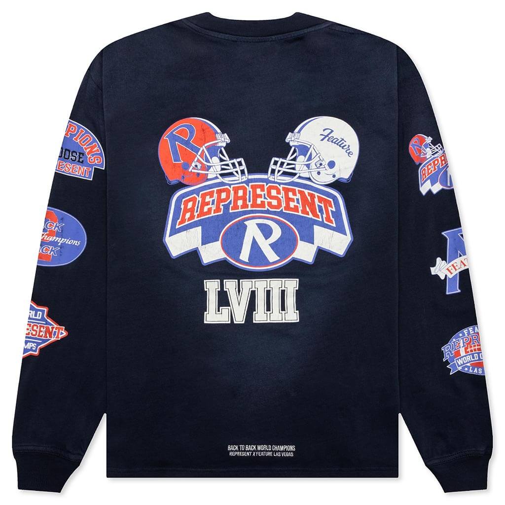 Feature x Represent Champions L S T Shirt Midnight Navy
