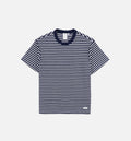 Nanamica Striped Mens Short Sleeve Shirt Navy