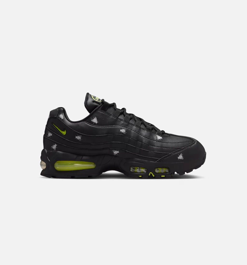 Air Max 95 Premium Neon Yellow and Black Mens Lifestyle Shoe Neon Yellow Black
