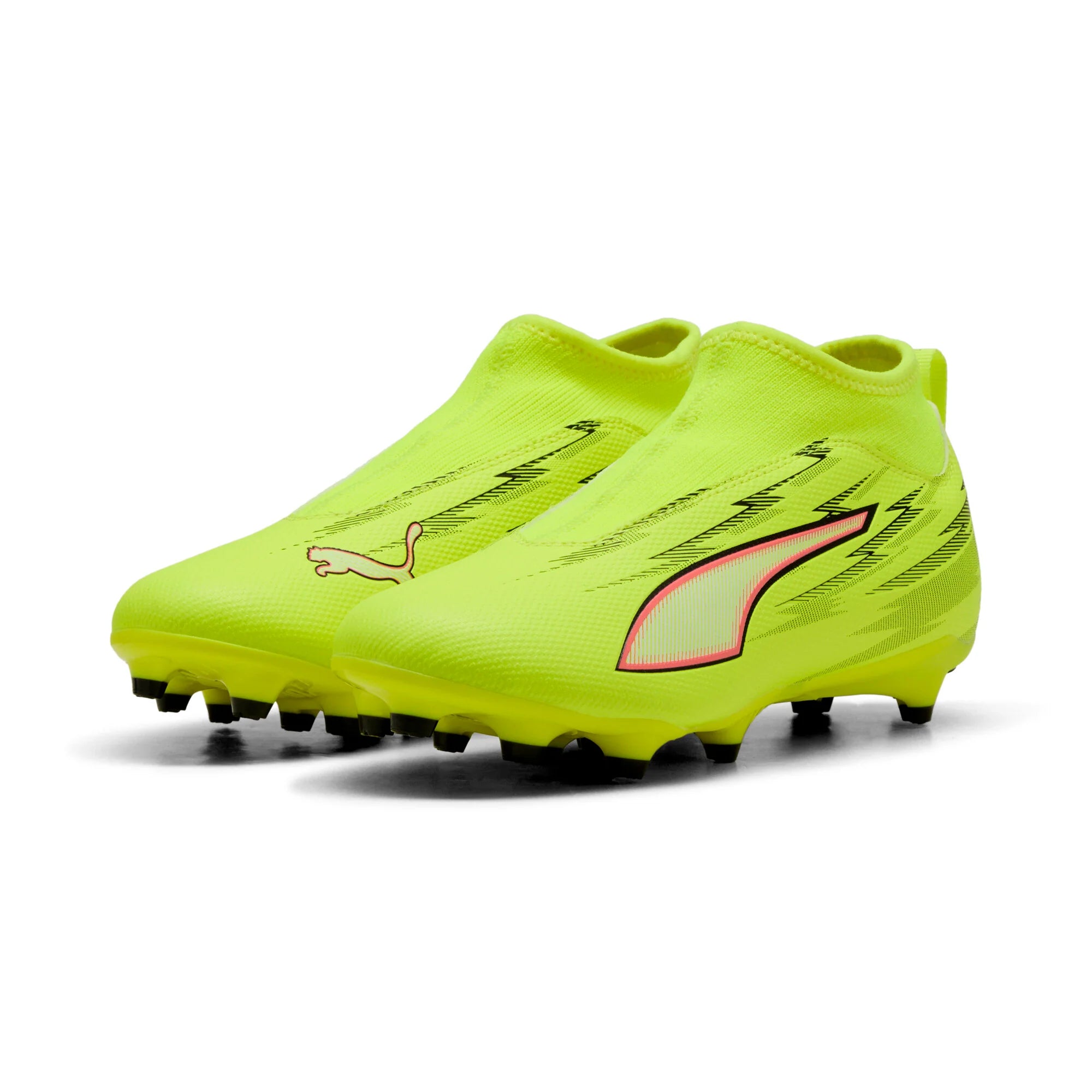 PUMA Ultra 6 Match Laceless FG AG Firm Multi Ground Youth Soccer Cleats Yellow Black