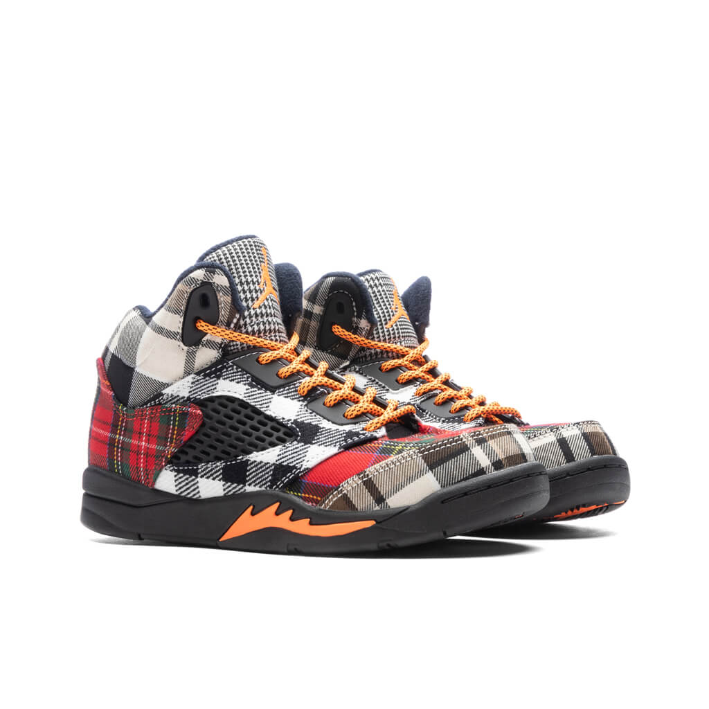 Air Jordan 5 Retro PS Plaid Black Total Orange Dark Obsidian