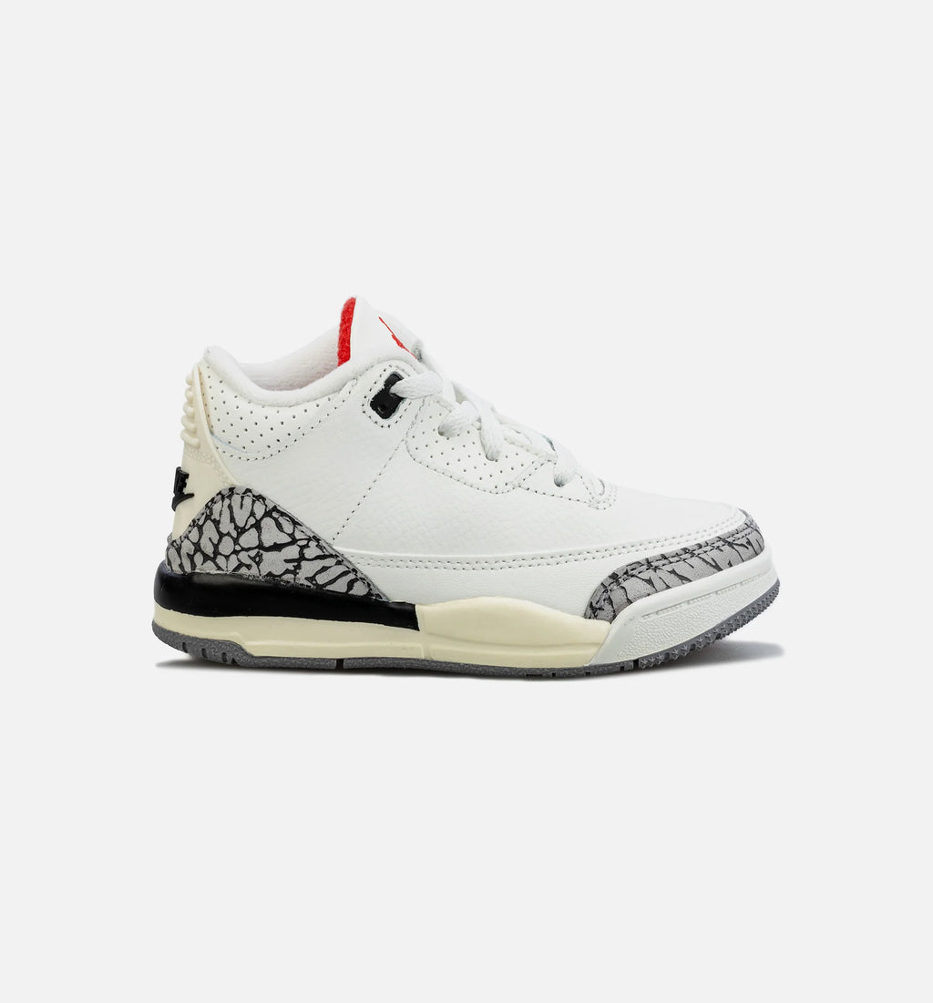 Air Jordan 3 Retro White Cement Reimagined Infant Toddler Lifestyle Shoe White Red Grey