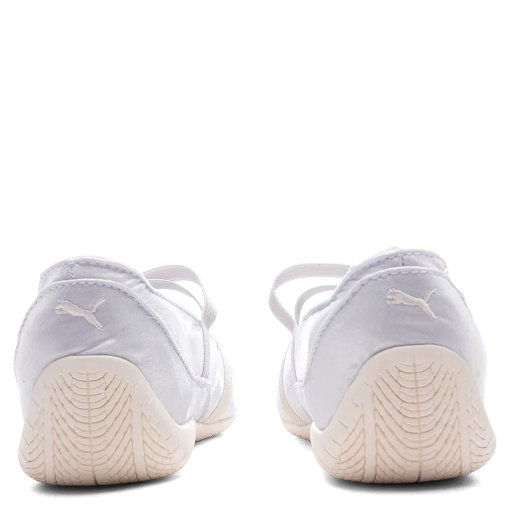 Womens Speedcat Ballet Satin Silver Mist Warm White