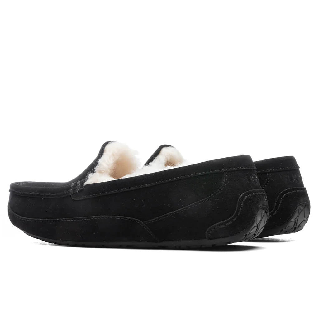 Kids Ascot Slipper Black Suede
