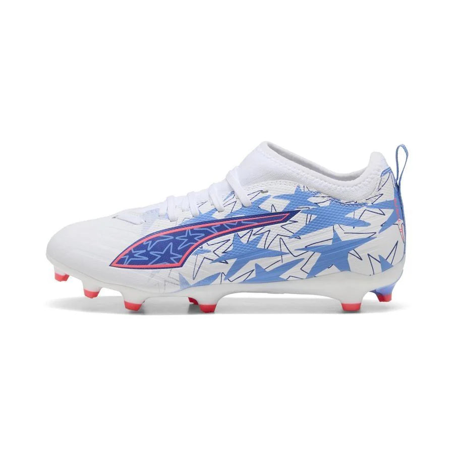 PUMA Ultra 6 Match FG AG Christian Pulisic X Kidsuper FG AG Youth Soccer Cleats White Pink Lilac Dusky Blue