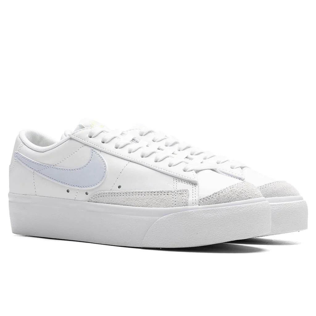 Womens Blazer Low Platform White Blue Tint Light Lemon Twist