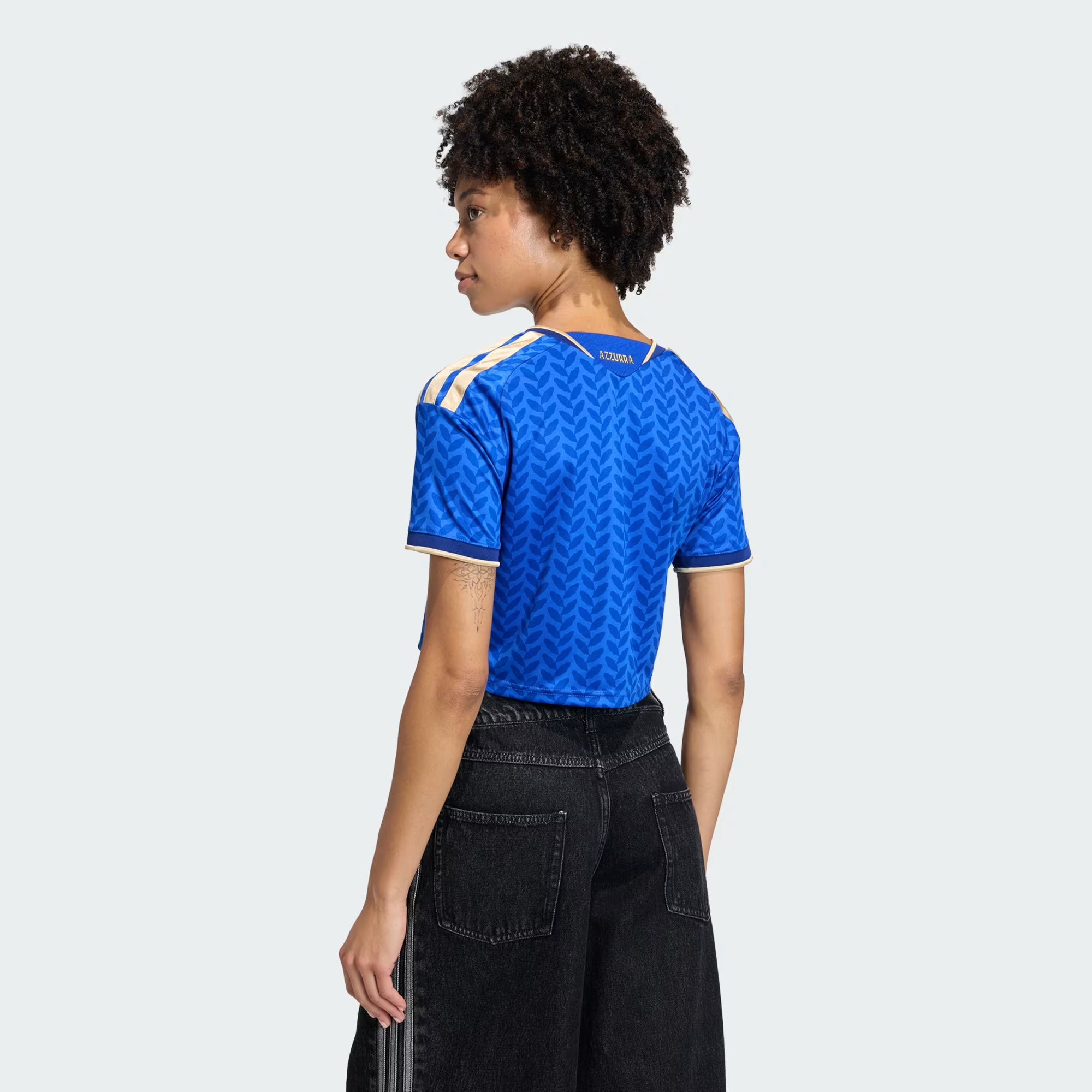 adidas Italy Home Cropped Womens Soccer Jersey 2026 Blue