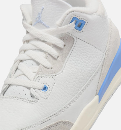Air Jordan 3 Retro Lucky Shorts Preschool Lifestyle Shoe Summit White Hydrogen Blue Legend Blue