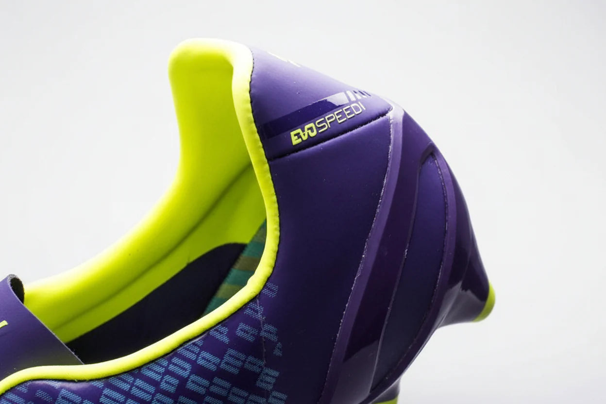 PUMA Evospeed 13 FG Firm Ground Soccer Cleats Prism Violet Fluro Yellow Scuba Blue