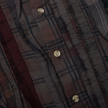 Over Dyed Ribbon Wide Shirt Brown