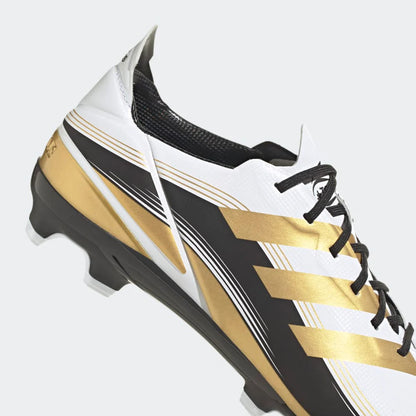 adidas Kids Game Mode FG J Firm Ground Soccer Cleats White Gold Black