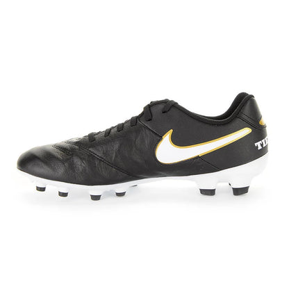 Nike Tiempo Genio II Leather FG Firm Groun Soccer Cleats Black White