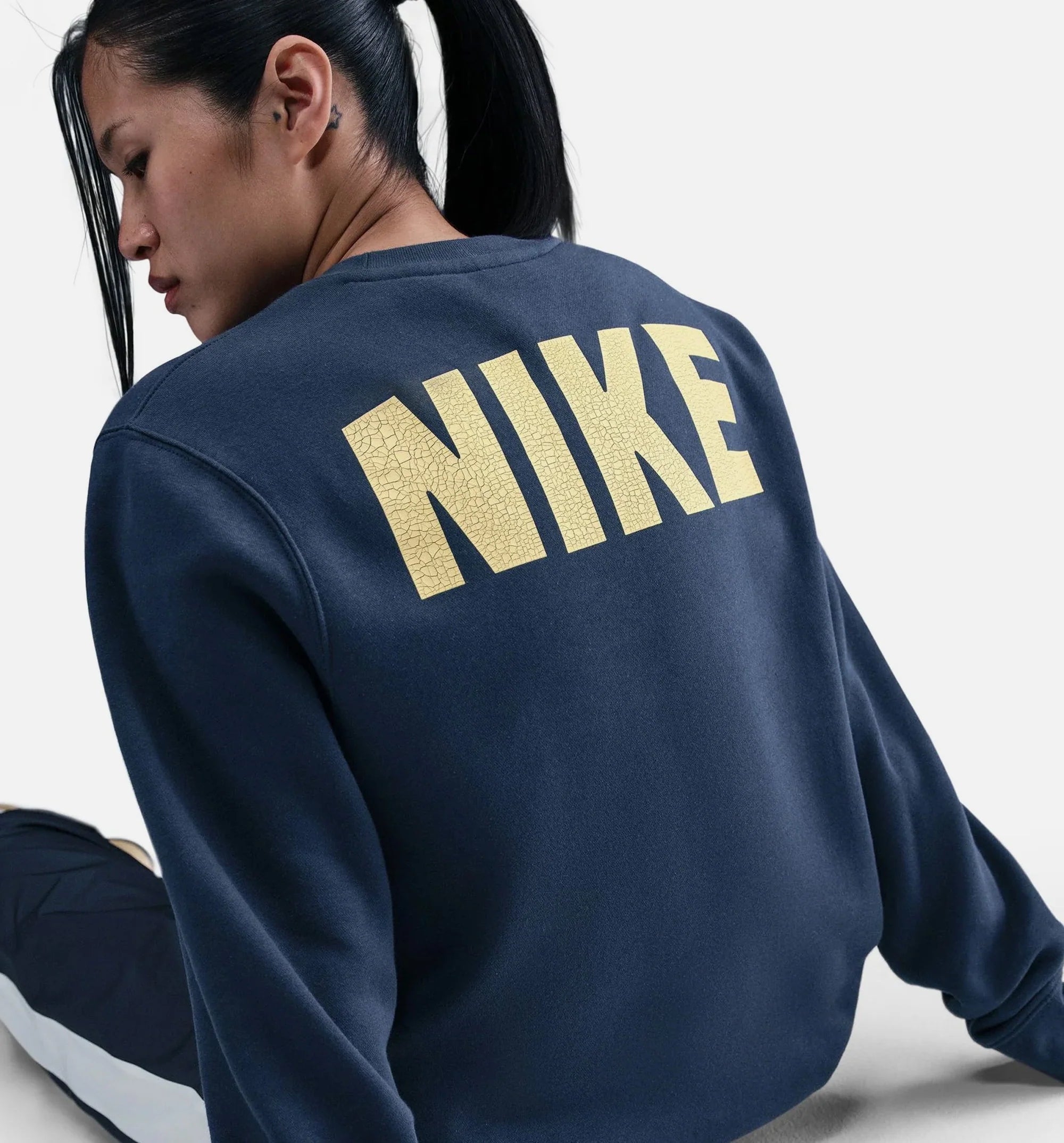 Stranger Things x Nike Fleece Crew Mens Sweatshirt Navy