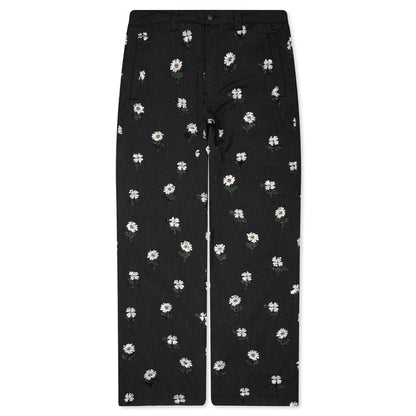 Flowers Beaded Pant Black