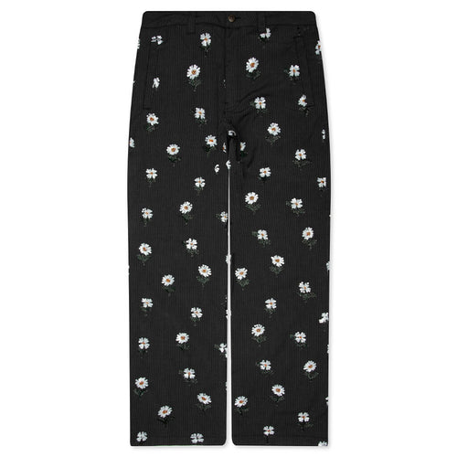 Flowers Beaded Pant Black