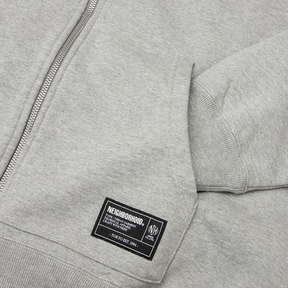 Classic L S Sweat Zip Hoodie Grey