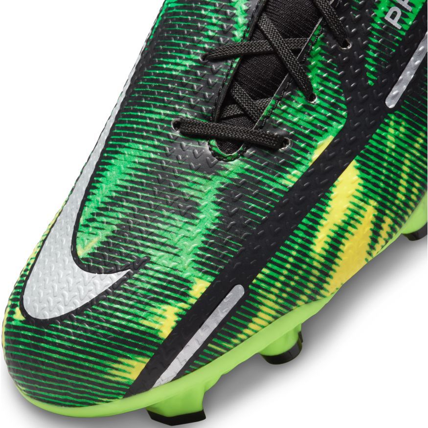 Nike Phantom GT2 Academy DF SW FG MG Multi Ground Soccer Cleats Black Metallic Platinum Green Strike