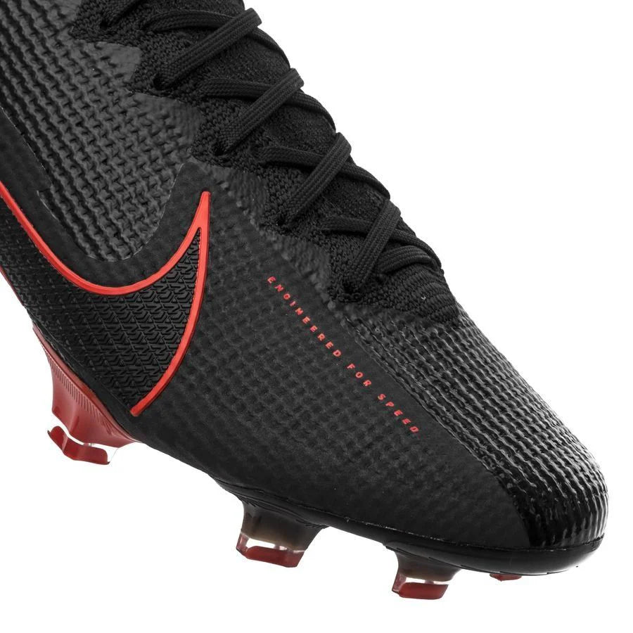 Nike Mercurial Vapor 13 Elite FG Firm Ground Mens Soccer Cleats Black Chile Red Dark Smoke Grey Chile Red