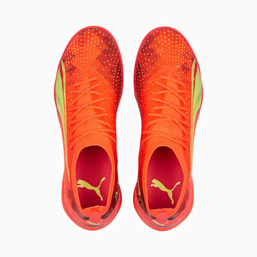 PUMA Ultra Ultimate Cage Turf Soccer Cleats Fiery Coral Black Salmon