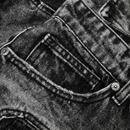 Octagon Cargo Denim Shorts Grey Wash