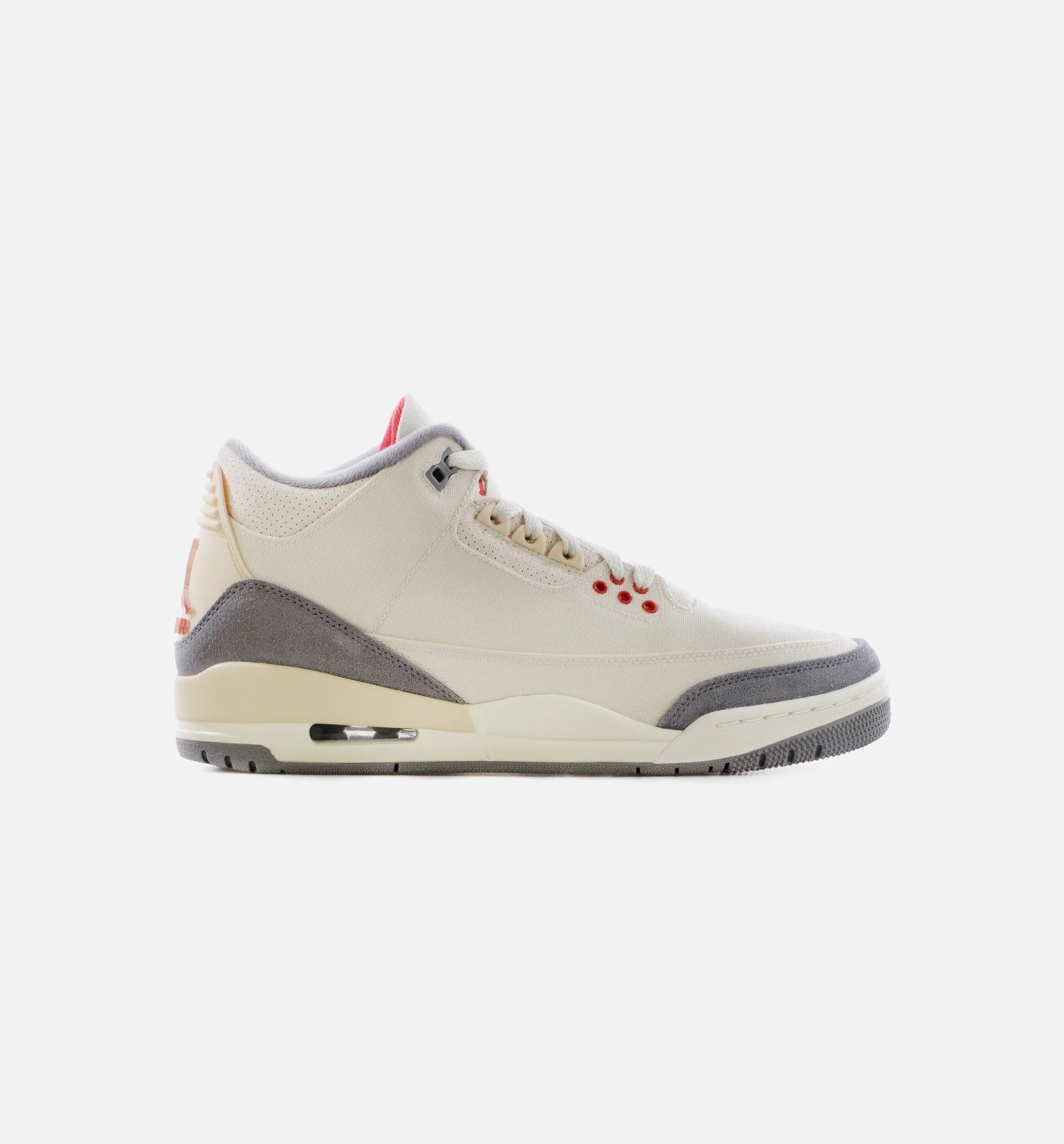 Air Jordan 3 Retro Muslin Mens Lifestyle Shoe Sand Red Grey Limit One Per Customer