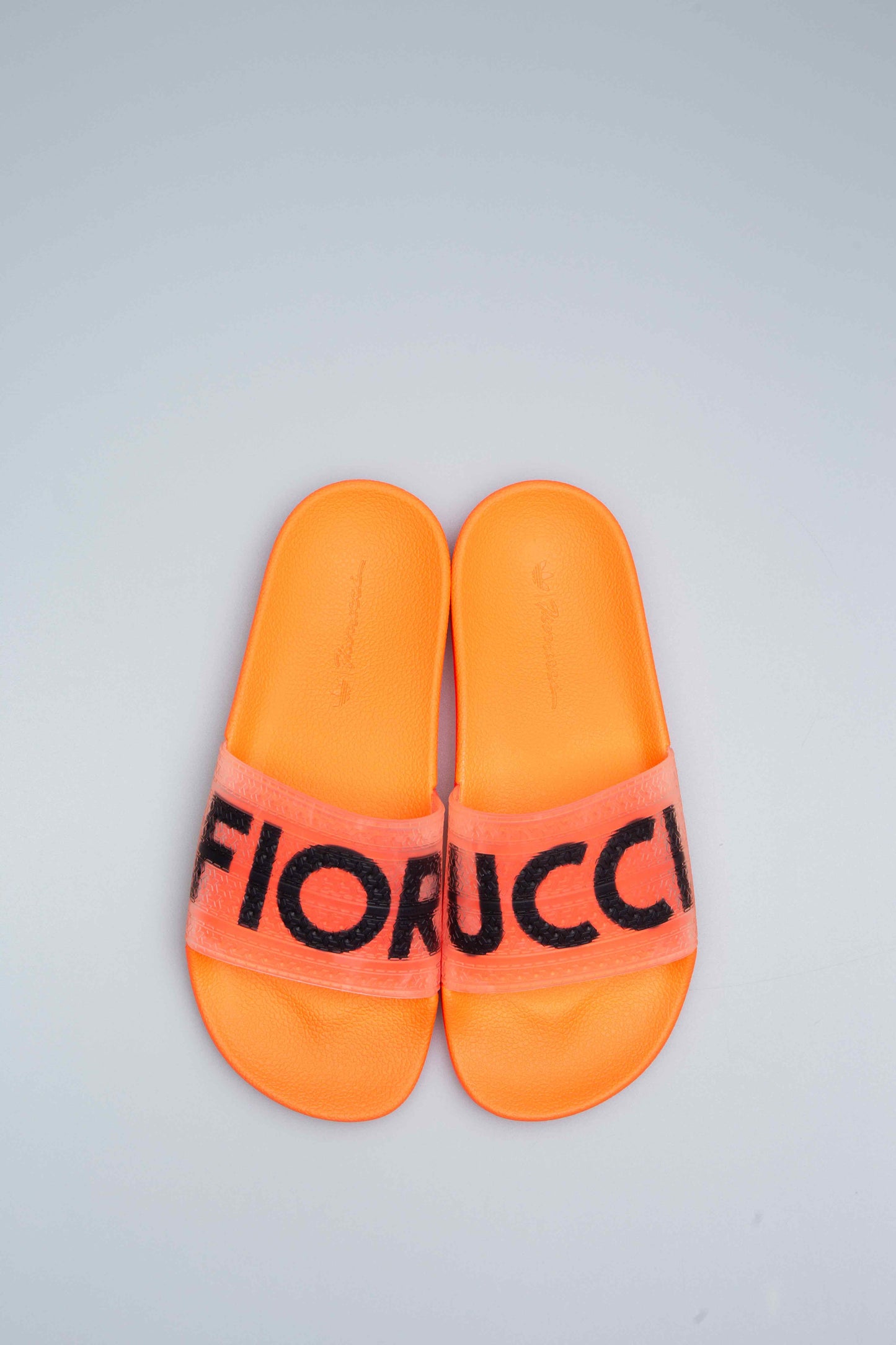 adidas X Fiorucci Adilette Womens Slides Solar Orange Solar Gold Black Red