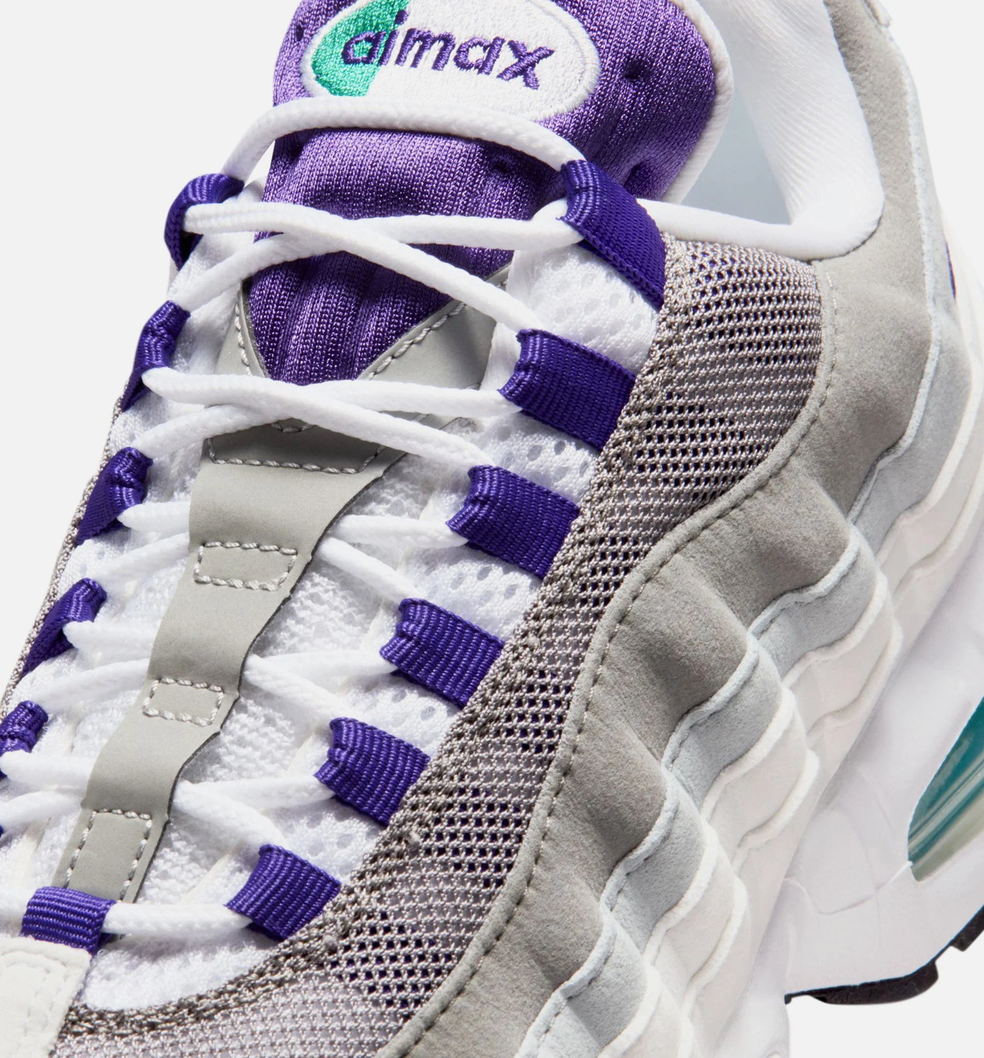 Air Max 95 Big Bubble Grape Womens Lifestyle Shoe White Emerald Green Wolf Grey Court Purple