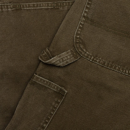 Canvas Double Knee Work Pant Washed Moss Green