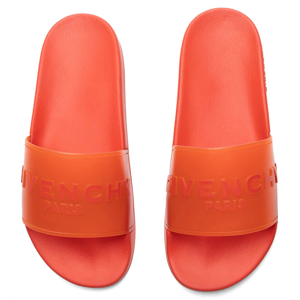 Slide Flat Sandals Dark Orange