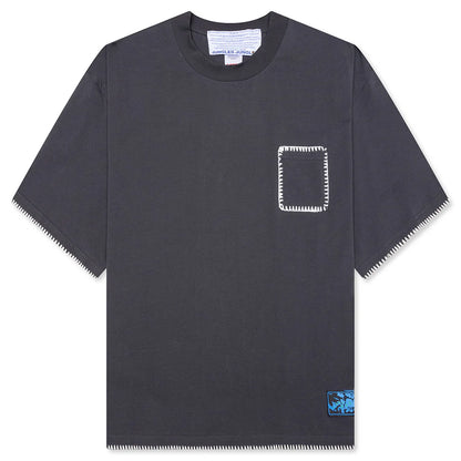 Blanket Stitch Vintage Tee Sun Faded Grey
