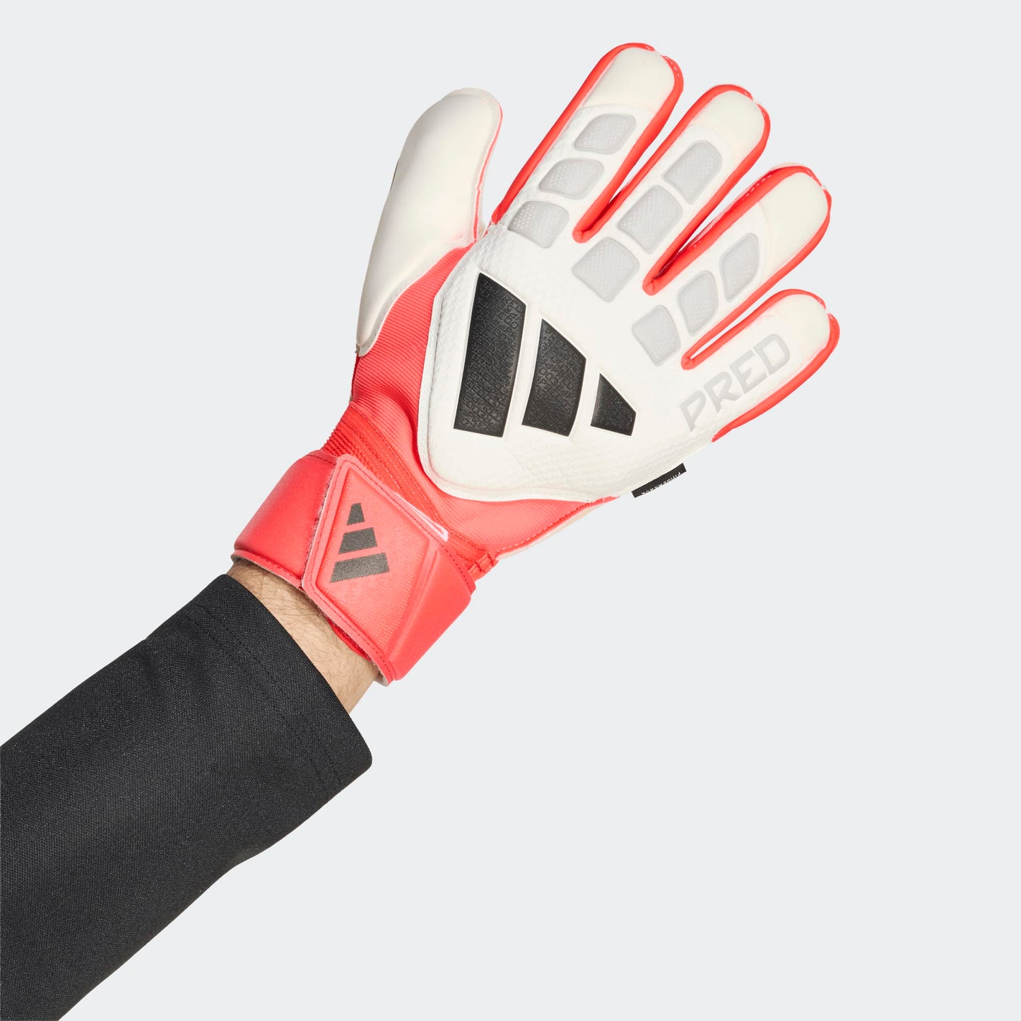 adidas Predator Match Fingersave Goalkeeper Soccer Gloves White Red Black