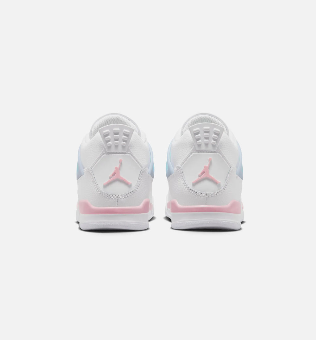 Air Jordan 4 Retro Medium Soft Pink Preschool Lifestyle Shoe White Medium Soft Pink Half Blue