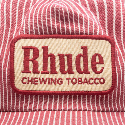Red Striped Tobacco Trucker Hat Red Off White